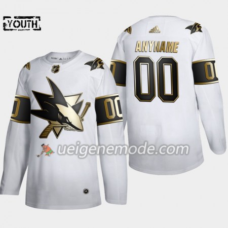 Kinder Eishockey San Jose Sharks Trikot Custom Adidas 2019-2020 Golden Edition Weiß Authentic
